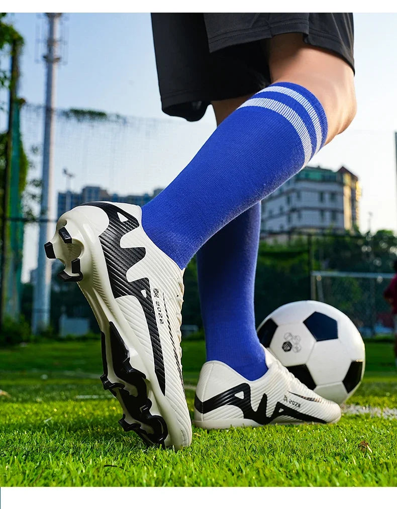 ANHUHU Men's Soccer Cleats Professional Football Boots Long Spikes