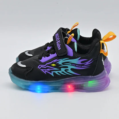 Kids LED Light Sneakers Anti-Slip Basketball Shoes Boys Girls