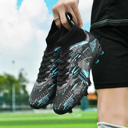 Men's Soccer Shoes TF/FG Football Boots Long Spikes Turf Cleats