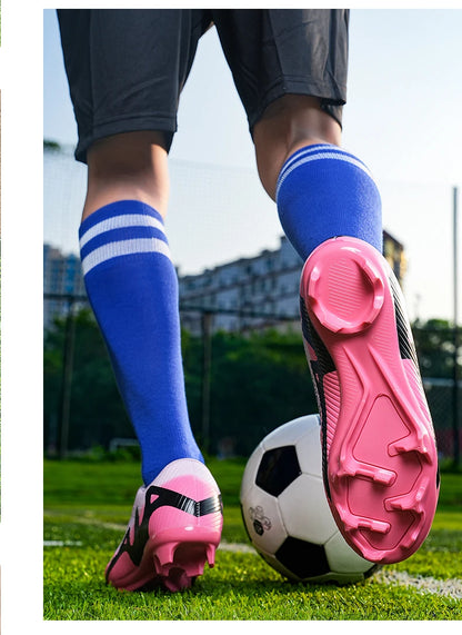 ANHUHU Men's Soccer Cleats Professional Football Boots Long Spikes