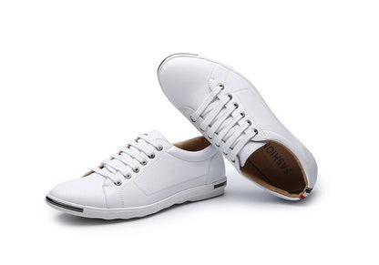Men's Casual Leather Sneakers - Breathable Walking Shoes