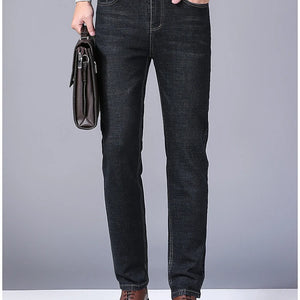 Men's Stretch Straight Jeans - Slim Fit Business Denim - SlayGood