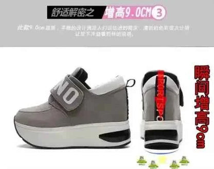 Women's Platform Wedge Sneakers - High Heel Casual Shoes