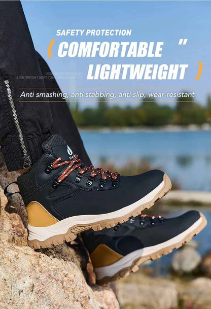 Men's Steel Toe Safety Work Boots - Lightweight Industrial Shoes