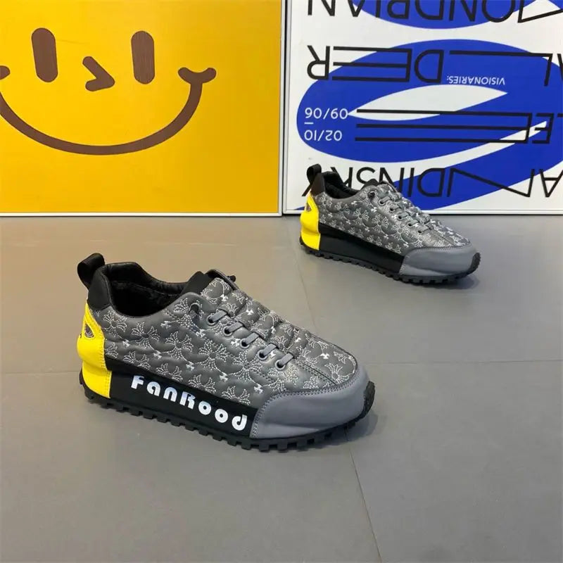 WaDFCD Men's Chunky Platform Sneakers Height Increasing Casual Shoes