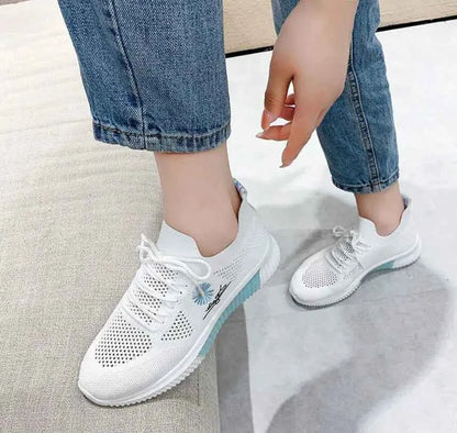 Okkdey Women's Casual Sneakers Comfortable Stretch Fabric Tennis Shoes