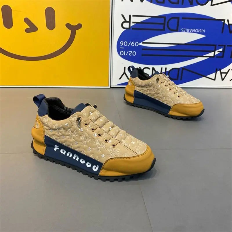 WaDFCD Men's Chunky Platform Sneakers Height Increasing Casual Shoes