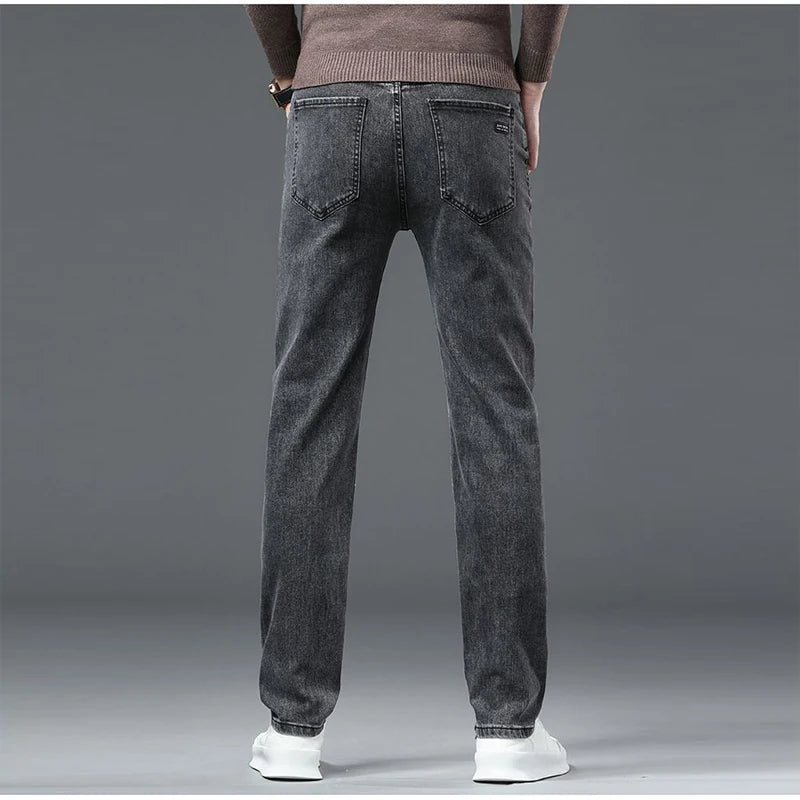 Men's Slim Fit Dress Jeans - Smart Casual Black Denim - SlayGood