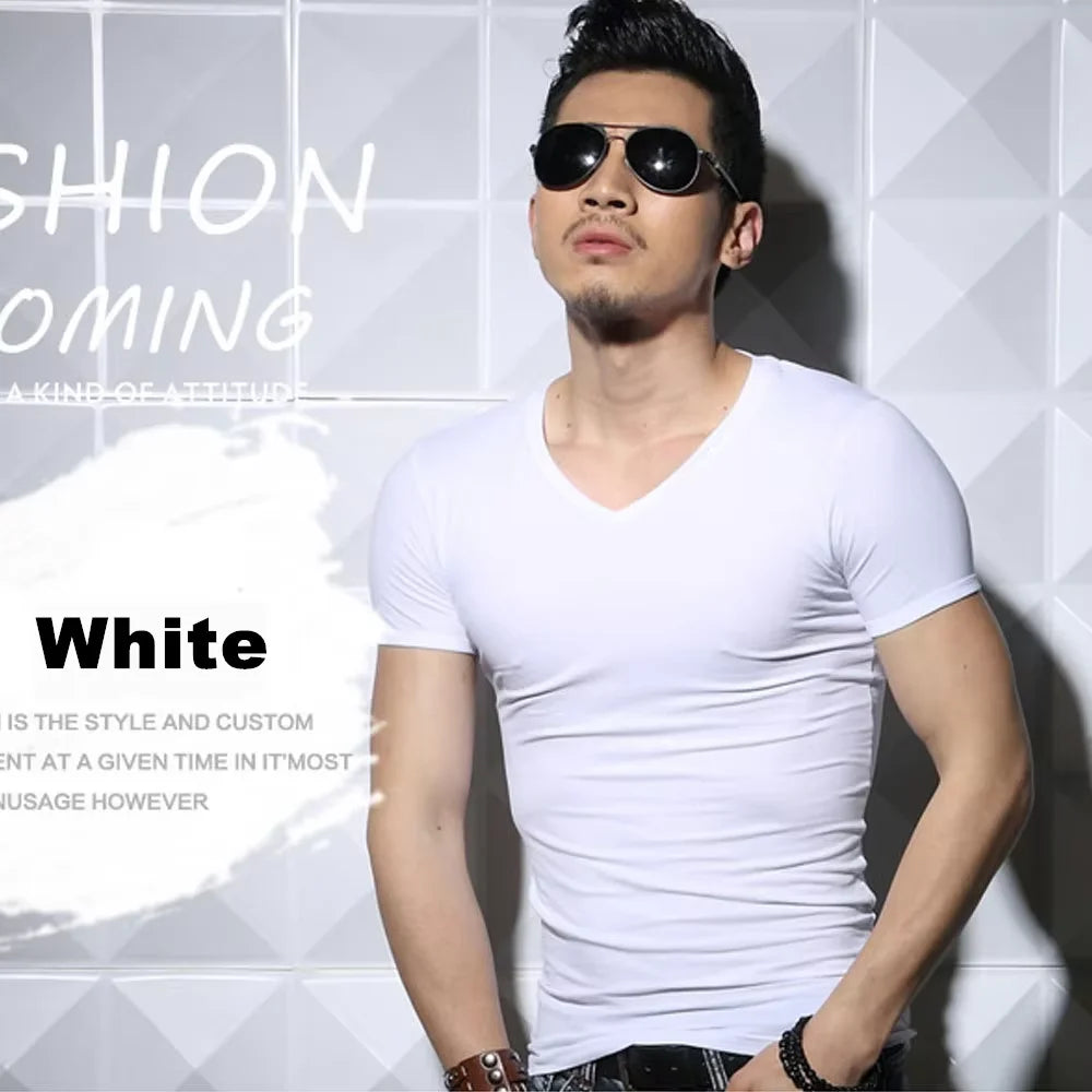 Men's Slim Fit Casual T-Shirt - Solid Color O-Neck Tee - SlayGood