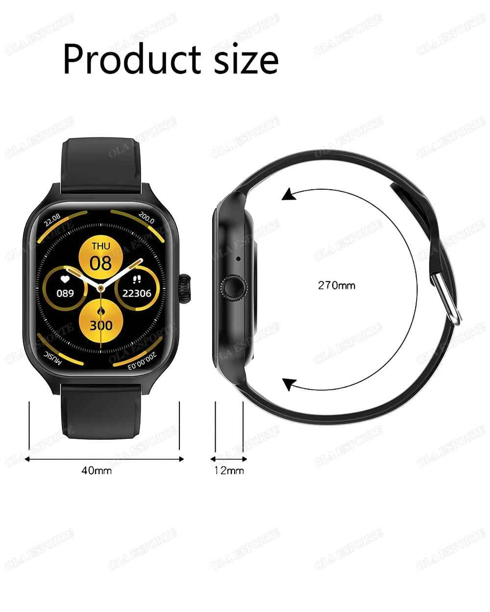 Ola Esporte Smart Watch 1.83" HD Bluetooth Calling for Android & iOS