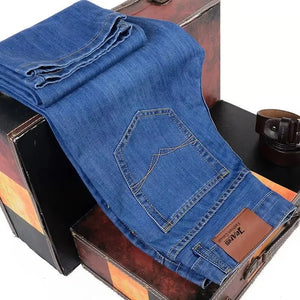 Men's Slim Fit Business Jeans - Stretch Casual Denim - SlayGood