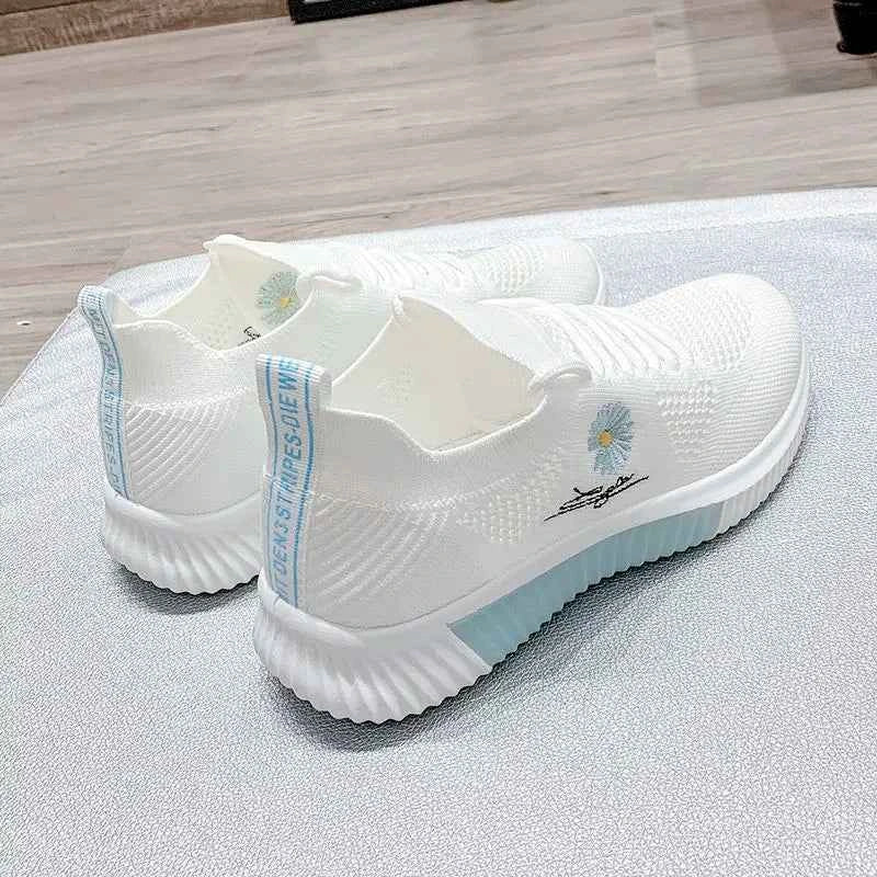Okkdey Women's Casual Sneakers Comfortable Stretch Fabric Tennis Shoes