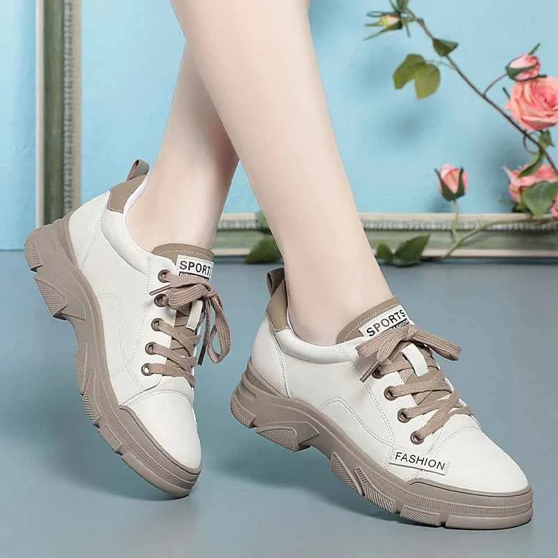 Women's Platform Sneakers - Thick Sole Non-Slip Shoes