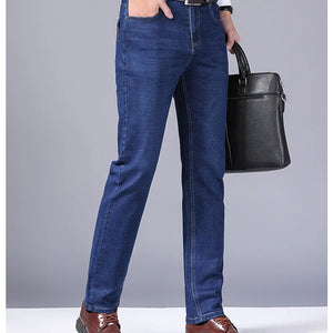 Men's Stretch Straight Jeans - Slim Fit Business Denim - SlayGood