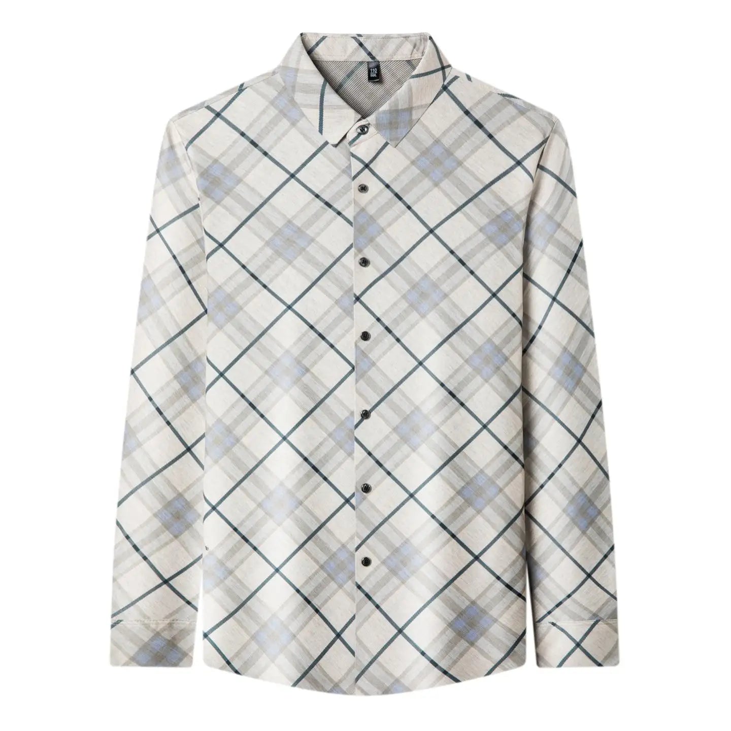 Men's Wrinkle-Free Business Shirt - Plaid Long Sleeve - SlayGood