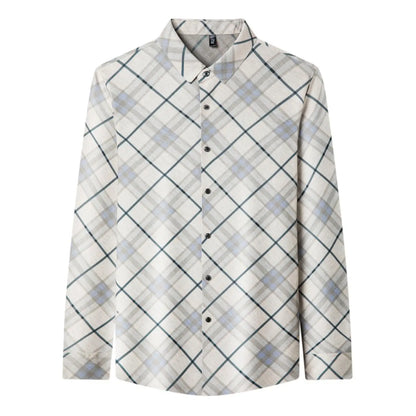 Men's Wrinkle-Free Business Shirt - Plaid Long Sleeve - SlayGood