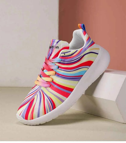 KUIDFAR Women's Colorful Sneakers Breathable Mesh Sports Shoes