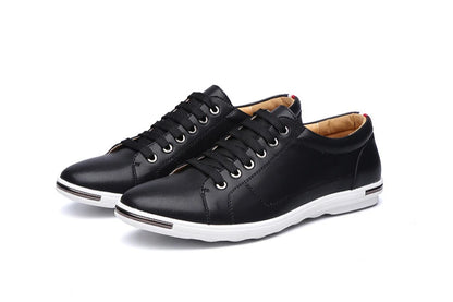 Men's Casual Leather Sneakers - Breathable Walking Shoes