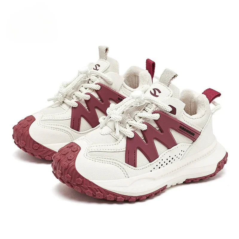 Kids Winter Sneakers - Warm Plush Lined Sports Shoes