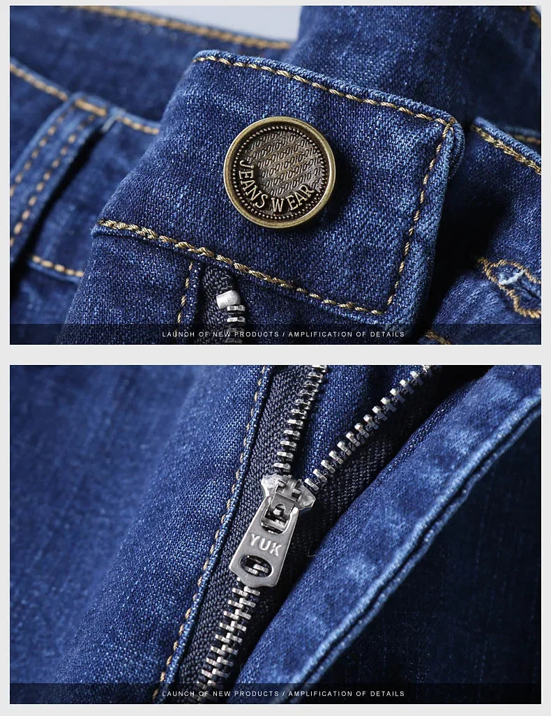 Men's Business Casual Jeans - Classic Slim Fit Denim - SlayGood