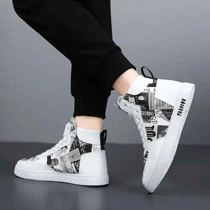Men's High-Top Hemp Sneakers - Breathable Casual Shoes