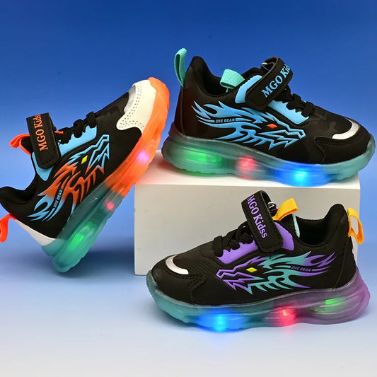 Kids LED Light Sneakers Anti-Slip Basketball Shoes Boys Girls