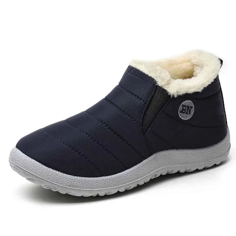 Men's Winter Fur-Lined Ankle Shoes - Warm Slip-On Sneakers