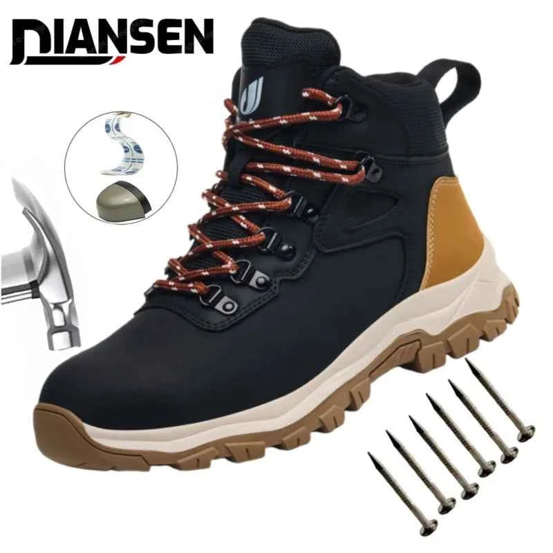 Men's Steel Toe Safety Work Boots - Lightweight Industrial Shoes