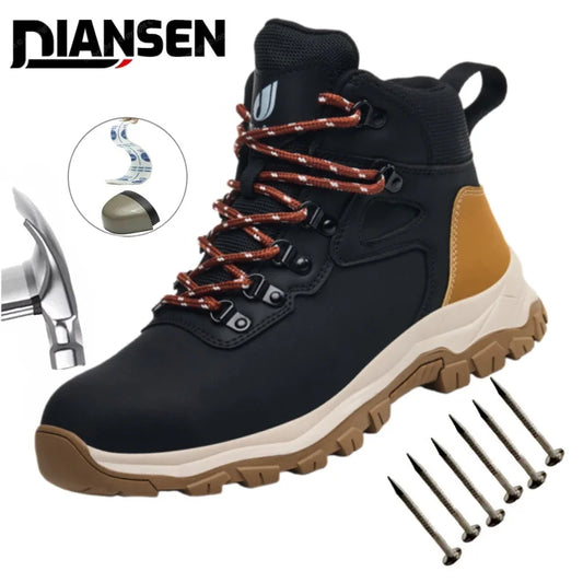 Men's Steel Toe Safety Work Boots - Lightweight Industrial Shoes