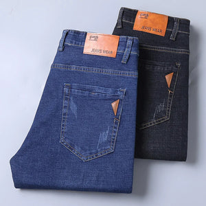 Men's Stretch Straight Jeans - Slim Fit Business Denim - SlayGood