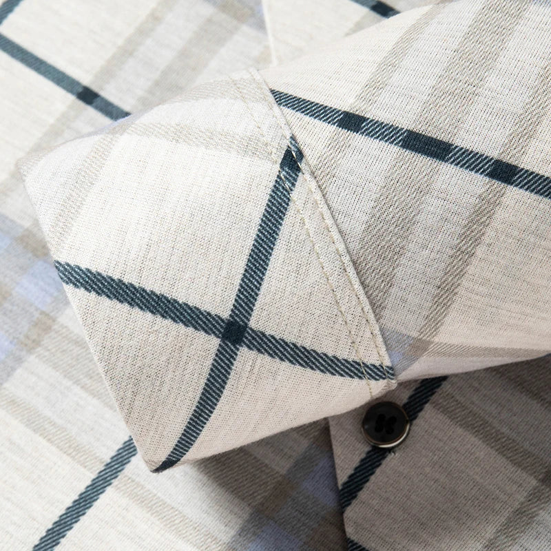 Men's Wrinkle-Free Business Shirt - Plaid Long Sleeve - SlayGood