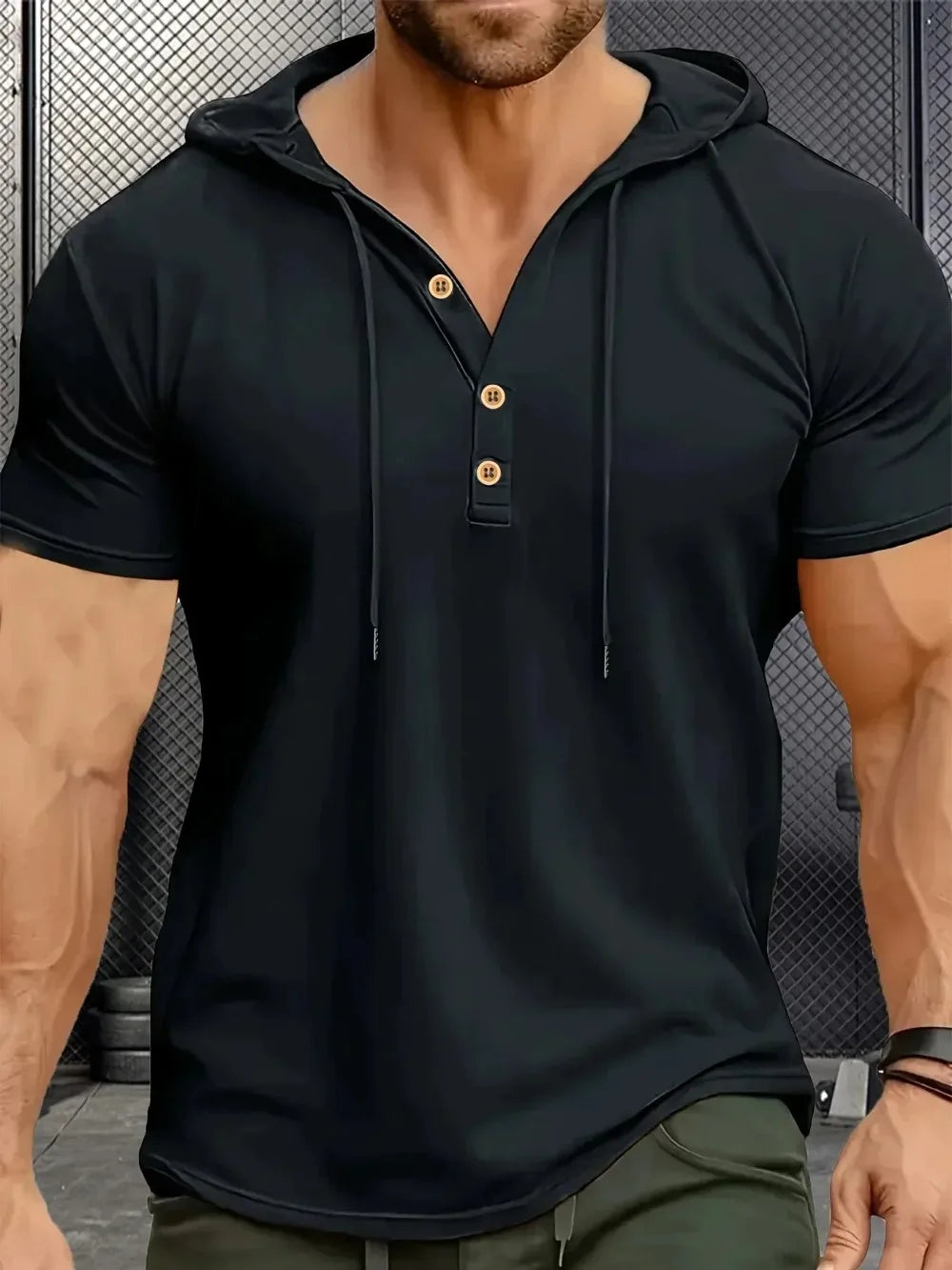 Men's Hooded Fitness T-Shirt - Quick Dry Bodybuilding Tee - SlayGood