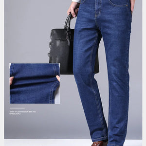 Men's Stretch Straight Jeans - Slim Fit Business Denim - SlayGood