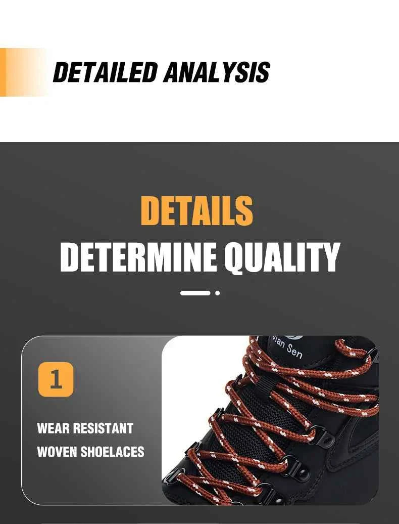 Men's Steel Toe Safety Work Boots - Lightweight Industrial Shoes