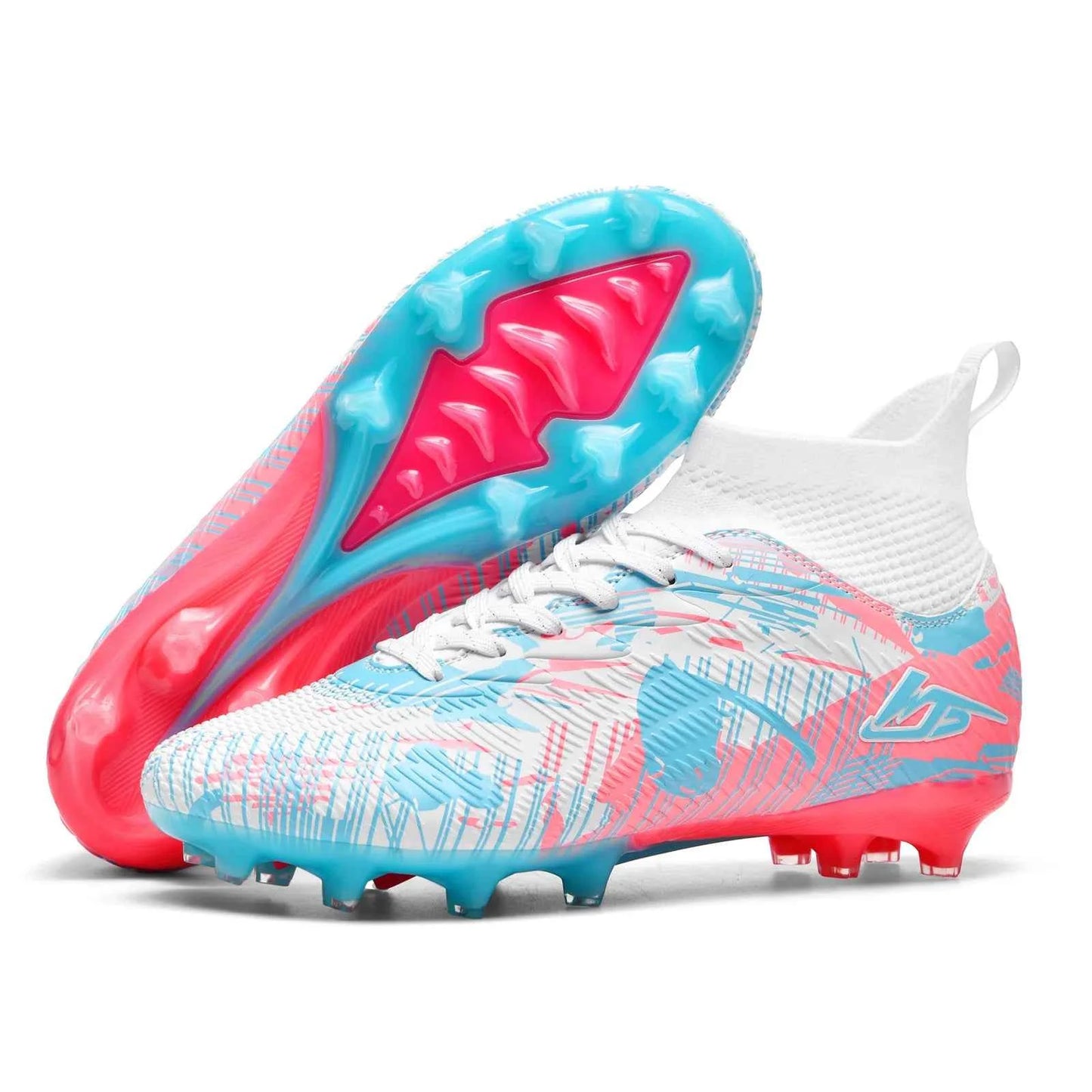 Men's Soccer Shoes TF/FG Football Boots Long Spikes Turf Cleats