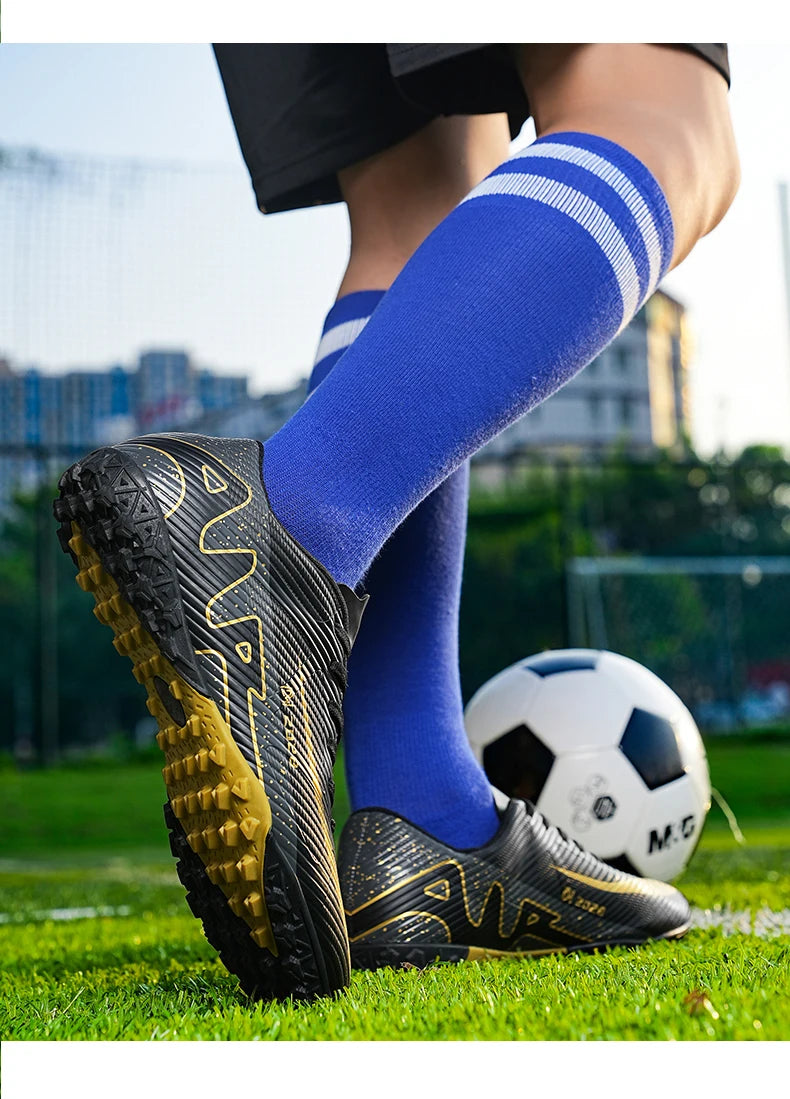 ANHUHU Men's Soccer Cleats Professional Football Boots Long Spikes