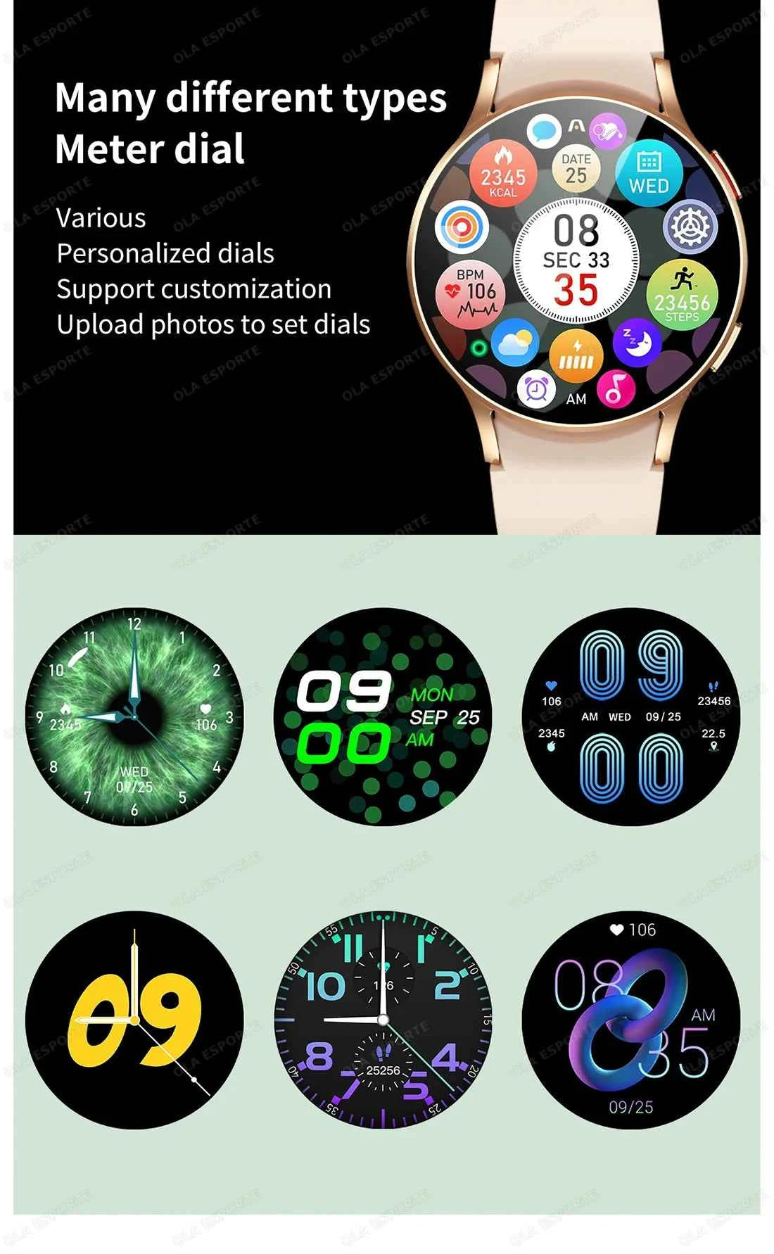 Women's Smart Watch GPS Bluetooth Call Voice Assistant Health Monitor