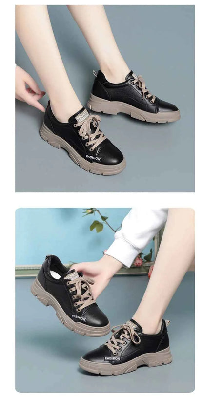 Women's Platform Sneakers - Thick Sole Non-Slip Shoes