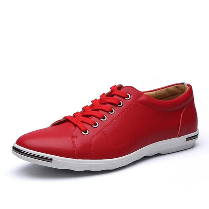 Men's Casual Leather Sneakers - Breathable Walking Shoes