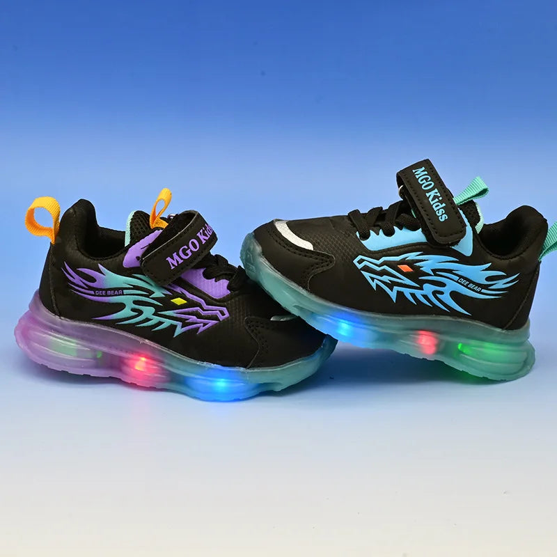 Kids LED Light Sneakers Anti-Slip Basketball Shoes Boys Girls