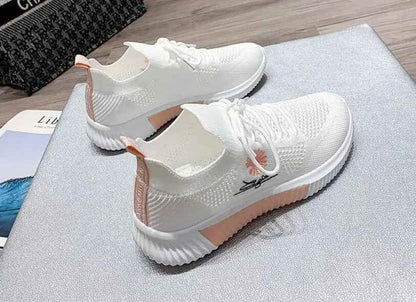 Okkdey Women's Casual Sneakers Comfortable Stretch Fabric Tennis Shoes