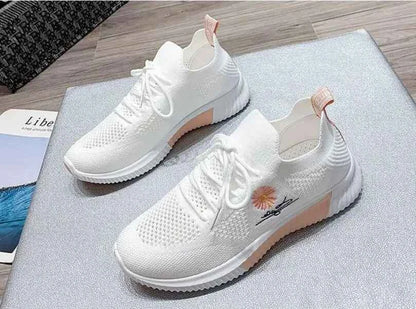 Okkdey Women's Casual Sneakers Comfortable Stretch Fabric Tennis Shoes