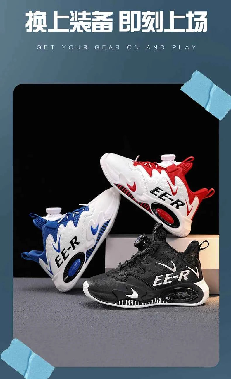 Kids High-Top Basketball Sneakers - Boys Sports Shoes