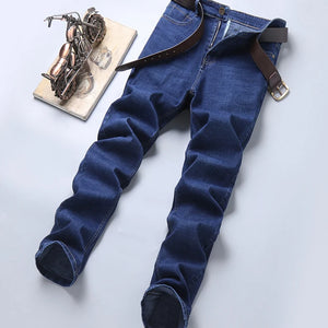 Men's Stretch Straight Jeans - Slim Fit Business Denim - SlayGood