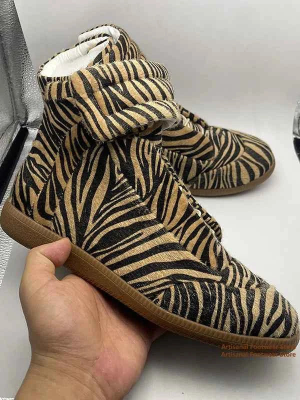 Men's Designer High-Top Leather Sneakers - Premium Ankle Boots