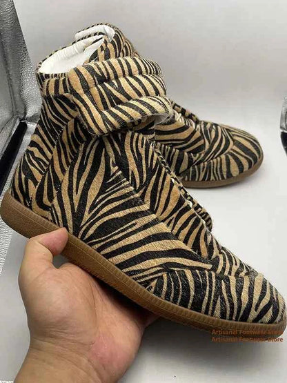 Men's Designer High-Top Leather Sneakers - Premium Ankle Boots