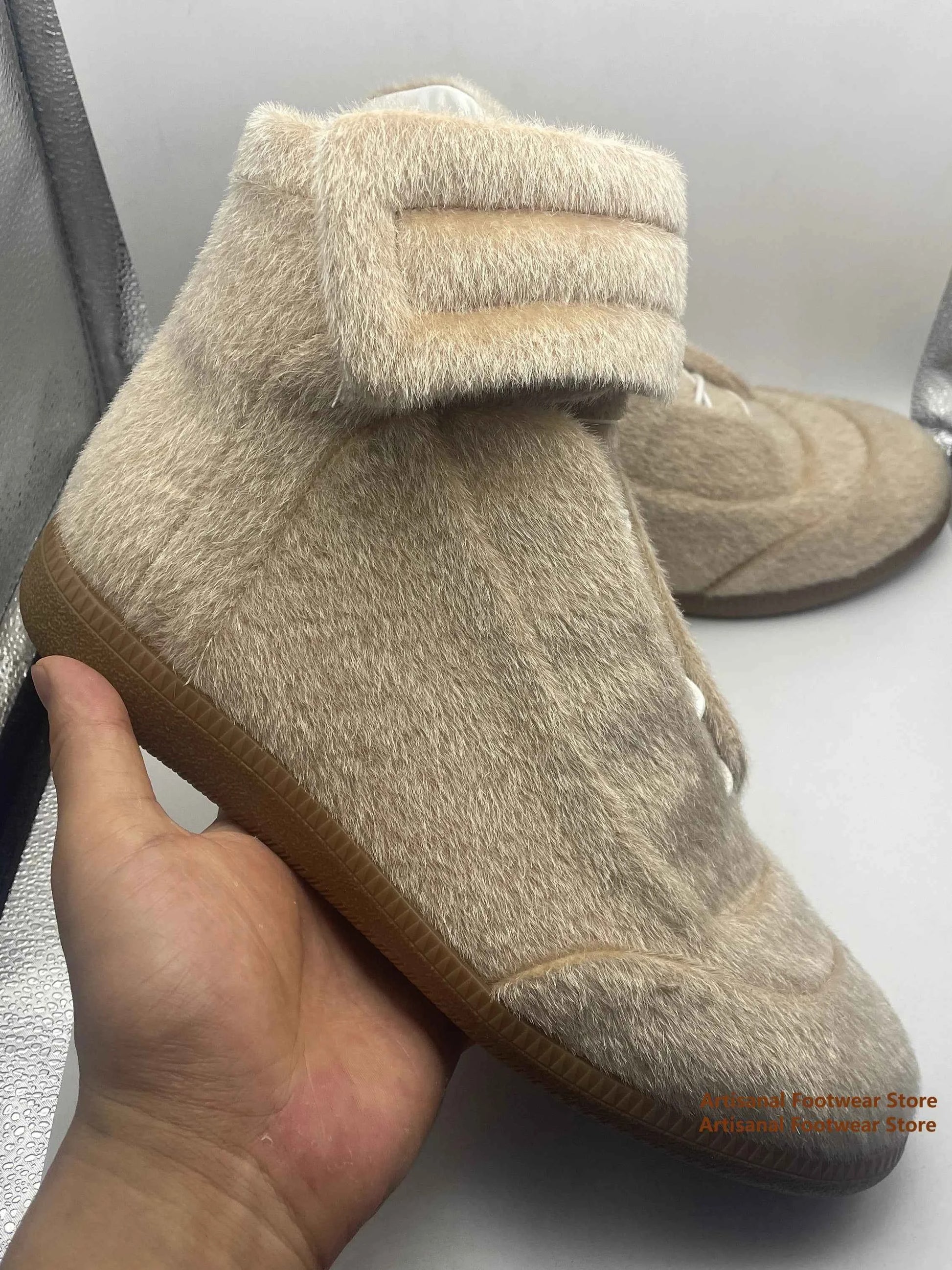 Men's Designer High-Top Leather Sneakers - Premium Ankle Boots