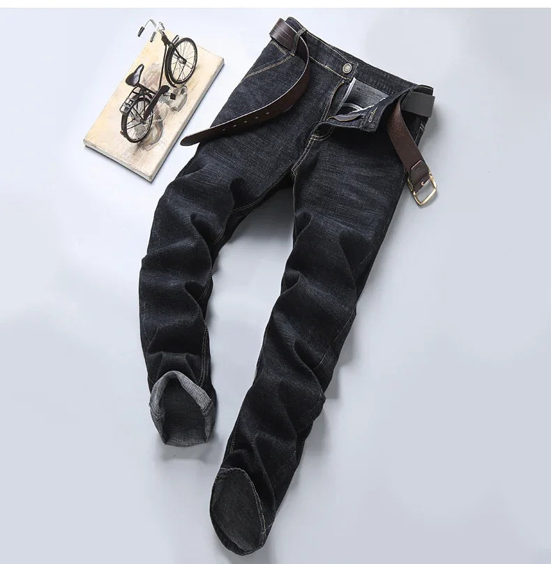 Men's Business Casual Jeans - Classic Slim Fit Denim - SlayGood