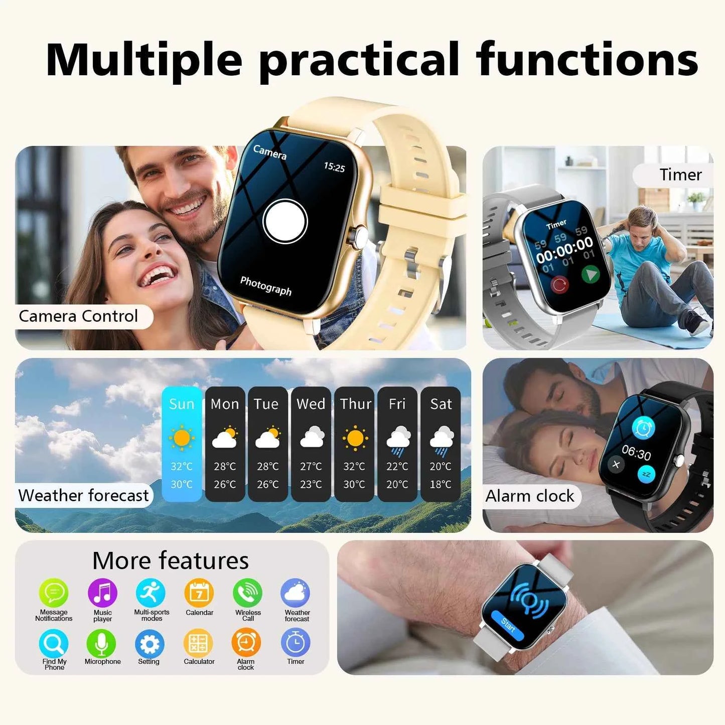 Smart Watch 1.83" Bluetooth Call Fitness