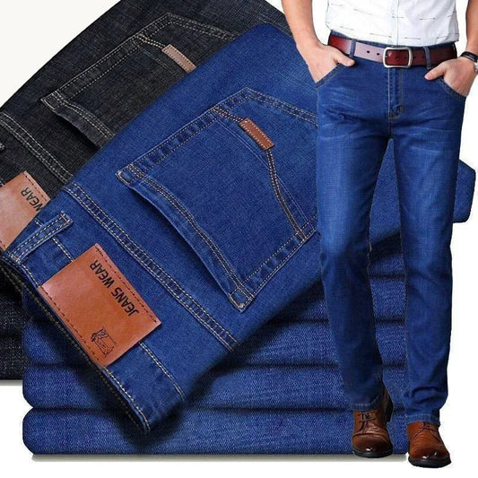 Men's Business Casual Jeans - Classic Slim Fit Denim - SlayGood